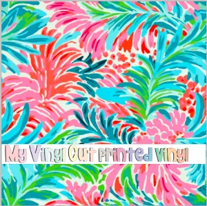 Printed Vinyl & HTV Preppy Fronds B Pattern 12 x 12 inch sheet