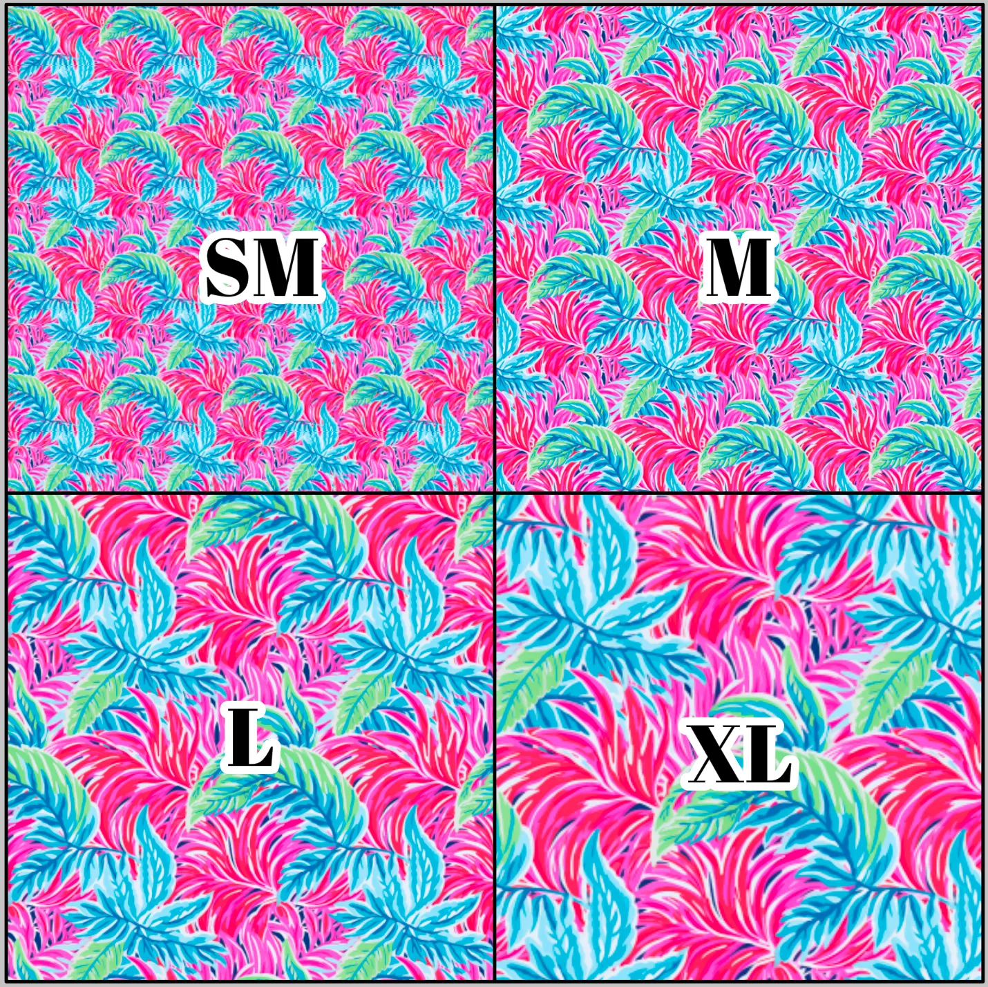 Printed Vinyl & HTV Preppy Fronds C Pattern 12 x 12 inch sheet