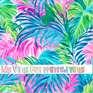 Printed Vinyl & HTV Preppy Fronds D Pattern 12 x 12 inch sheet