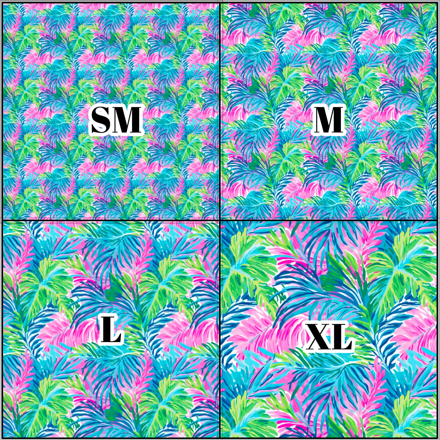 Printed Vinyl & HTV Preppy Fronds D Pattern 12 x 12 inch sheet