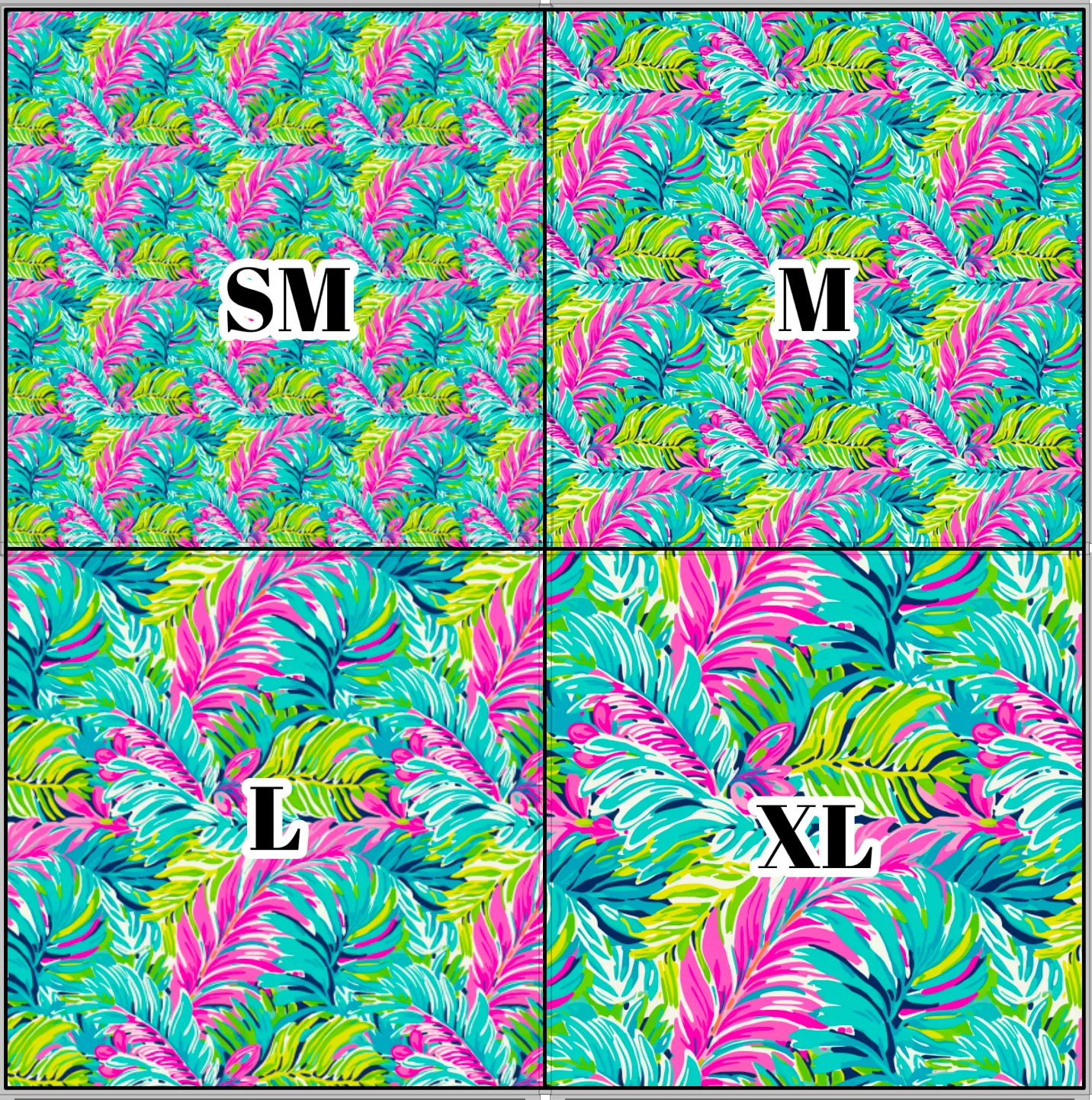 Printed Vinyl & HTV Preppy Fronds G Pattern 12 x 12 inch sheet