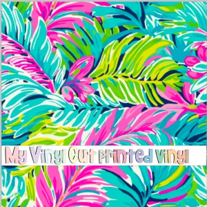 Printed Vinyl & HTV Preppy Fronds G Pattern 12 x 12 inch sheet