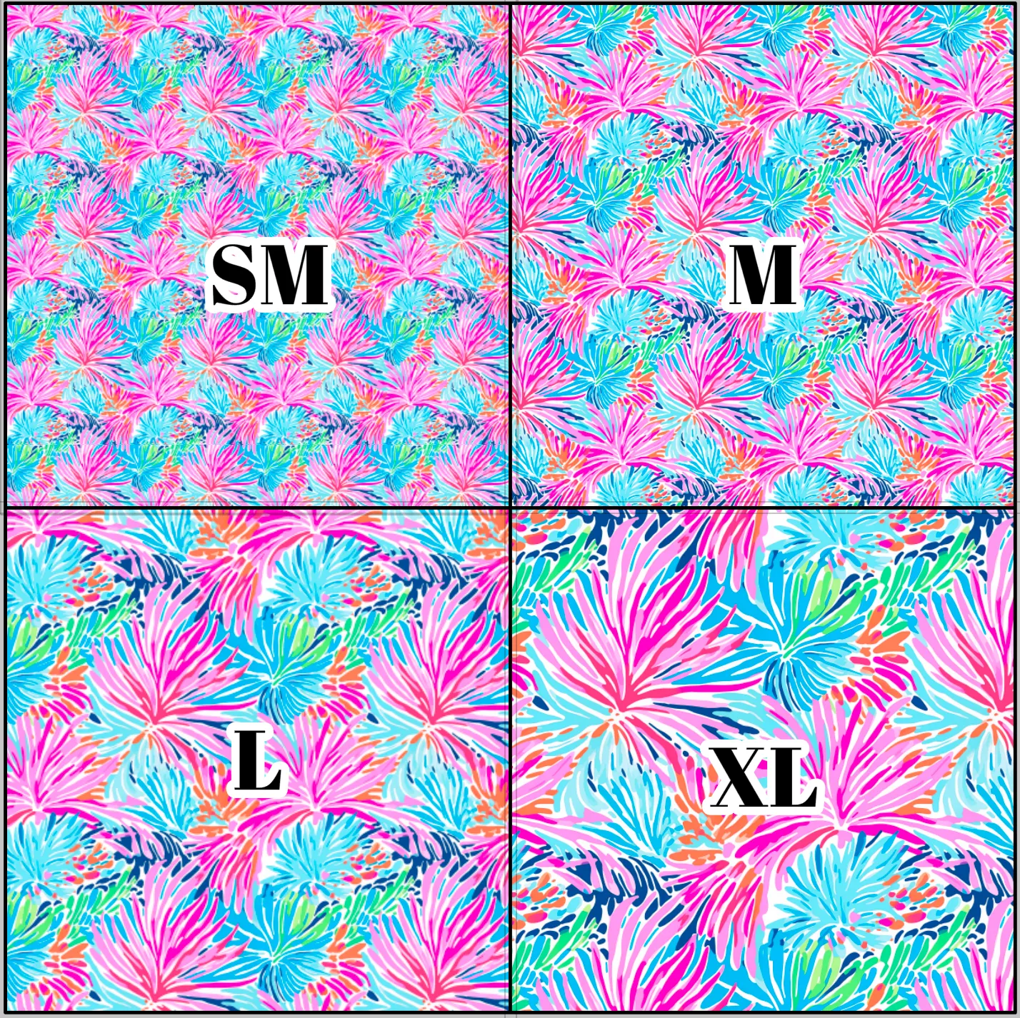 Printed Vinyl & HTV Preppy Fronds J Pattern 12 x 12 inch sheet