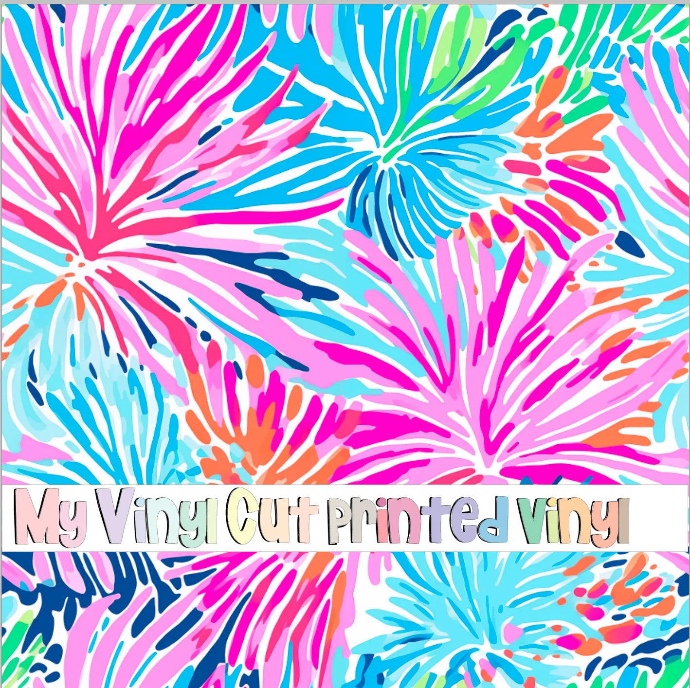 Printed Vinyl & HTV Preppy Fronds J Pattern 12 x 12 inch sheet