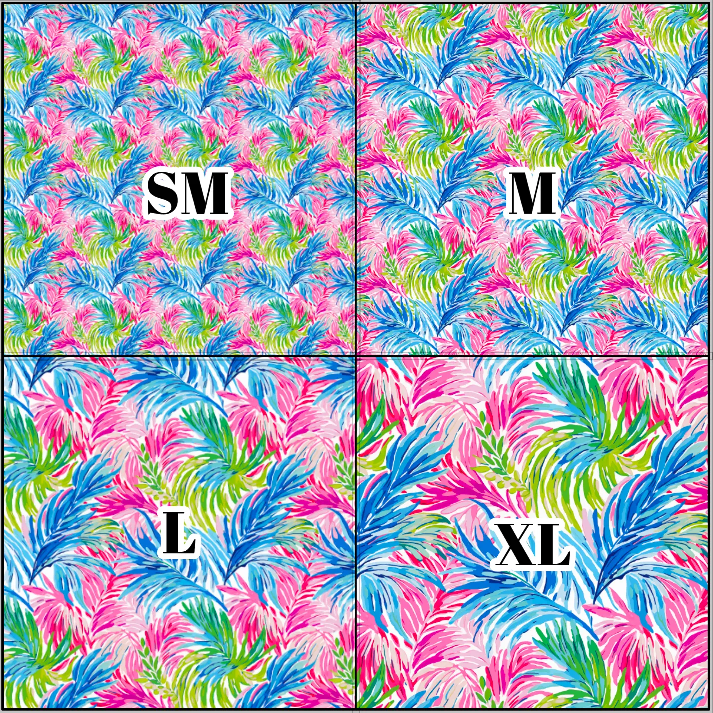 Printed Vinyl & HTV Preppy Fronds M Pattern 12 x 12 inch sheet