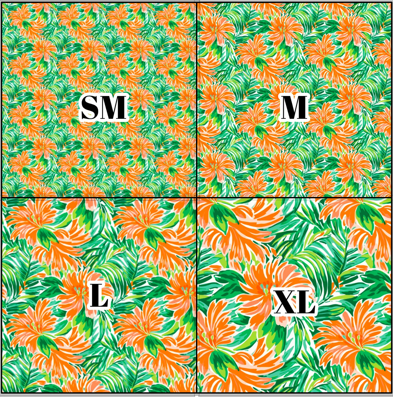 Printed Vinyl & HTV Preppy Fronds N Pattern 12 x 12 inch sheet