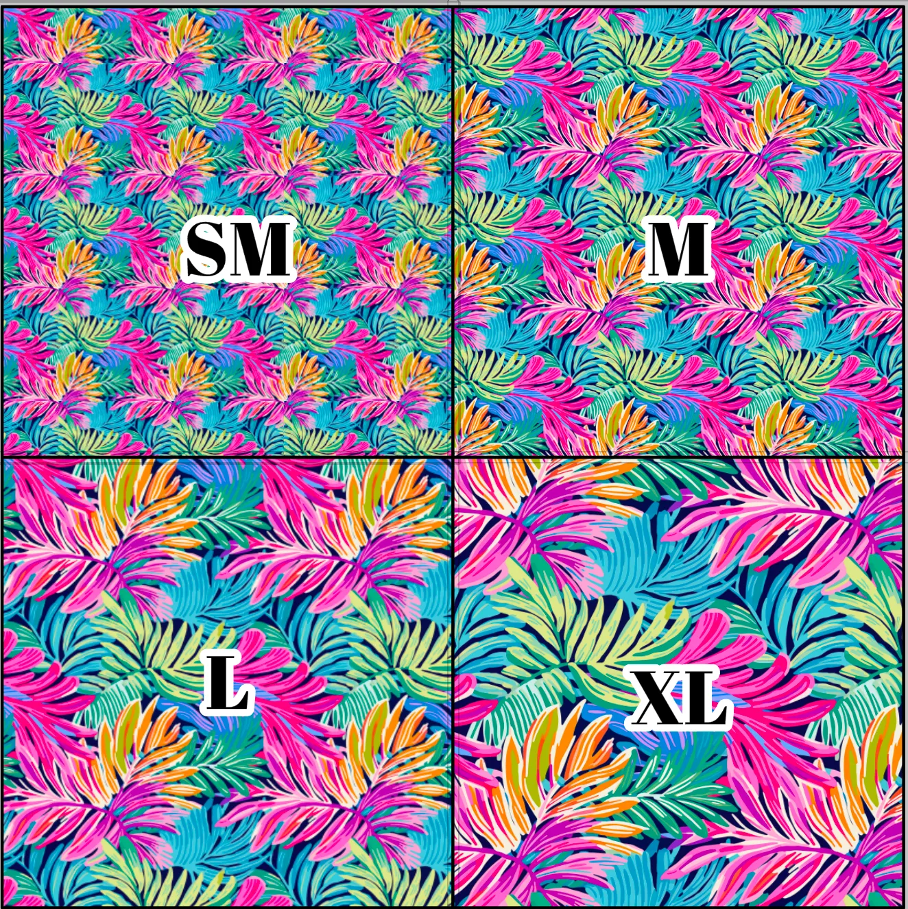 Printed Vinyl & HTV Preppy Fronds O Pattern 12 x 12 inch sheet