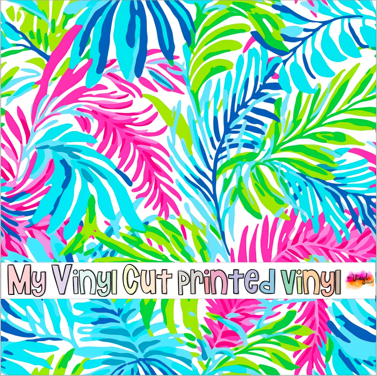 Printed Vinyl & HTV Preppy Fronds P Pattern 12 x 12 inch sheet