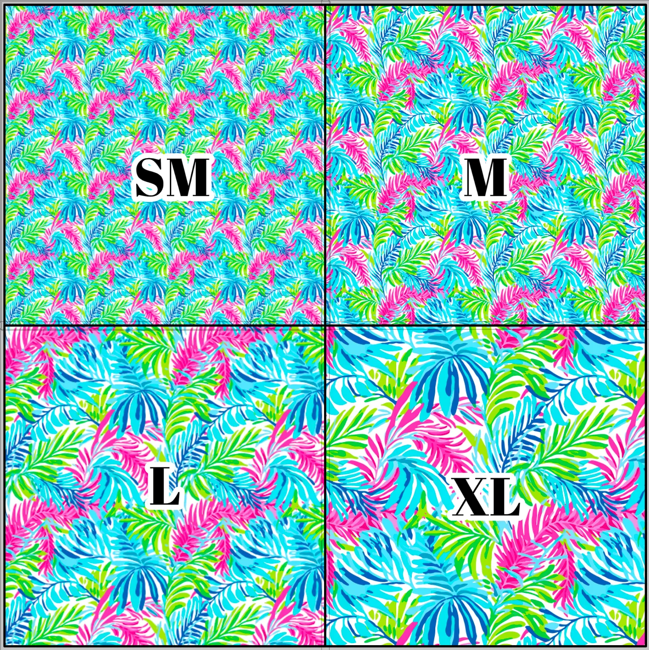 Printed Vinyl & HTV Preppy Fronds P Pattern 12 x 12 inch sheet