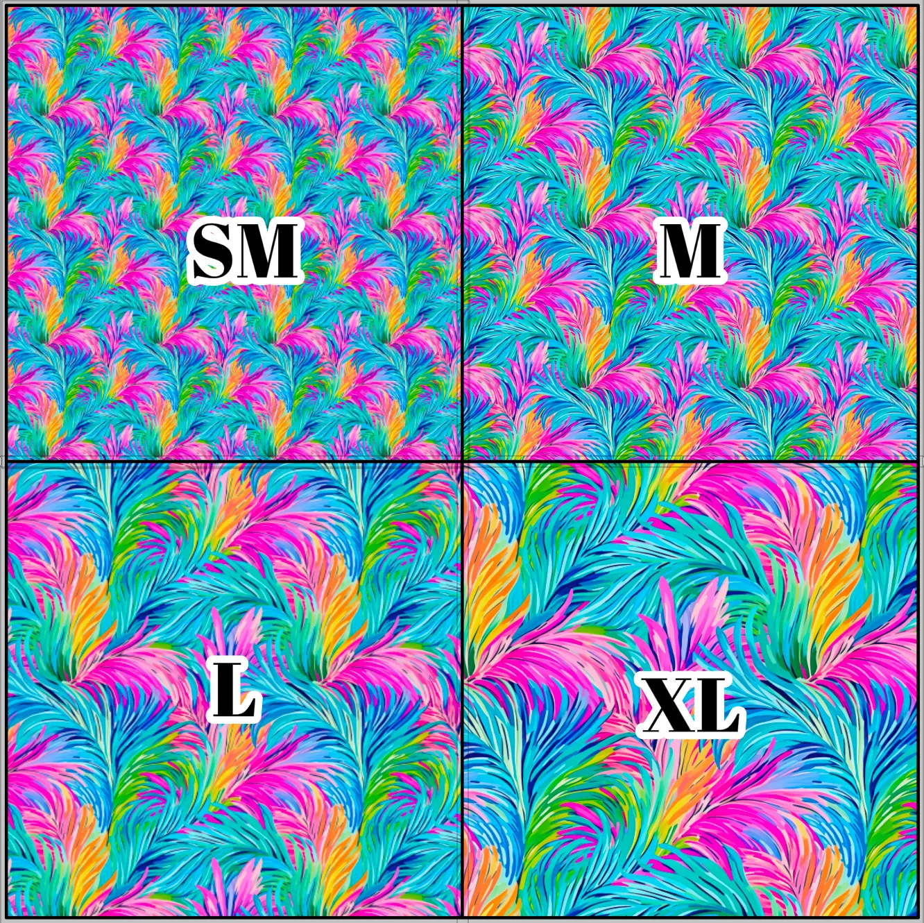 Printed Vinyl & HTV Preppy Fronds Q Pattern 12 x 12 inch sheet