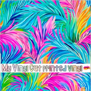 Printed Vinyl & HTV Preppy Fronds Q Pattern 12 x 12 inch sheet