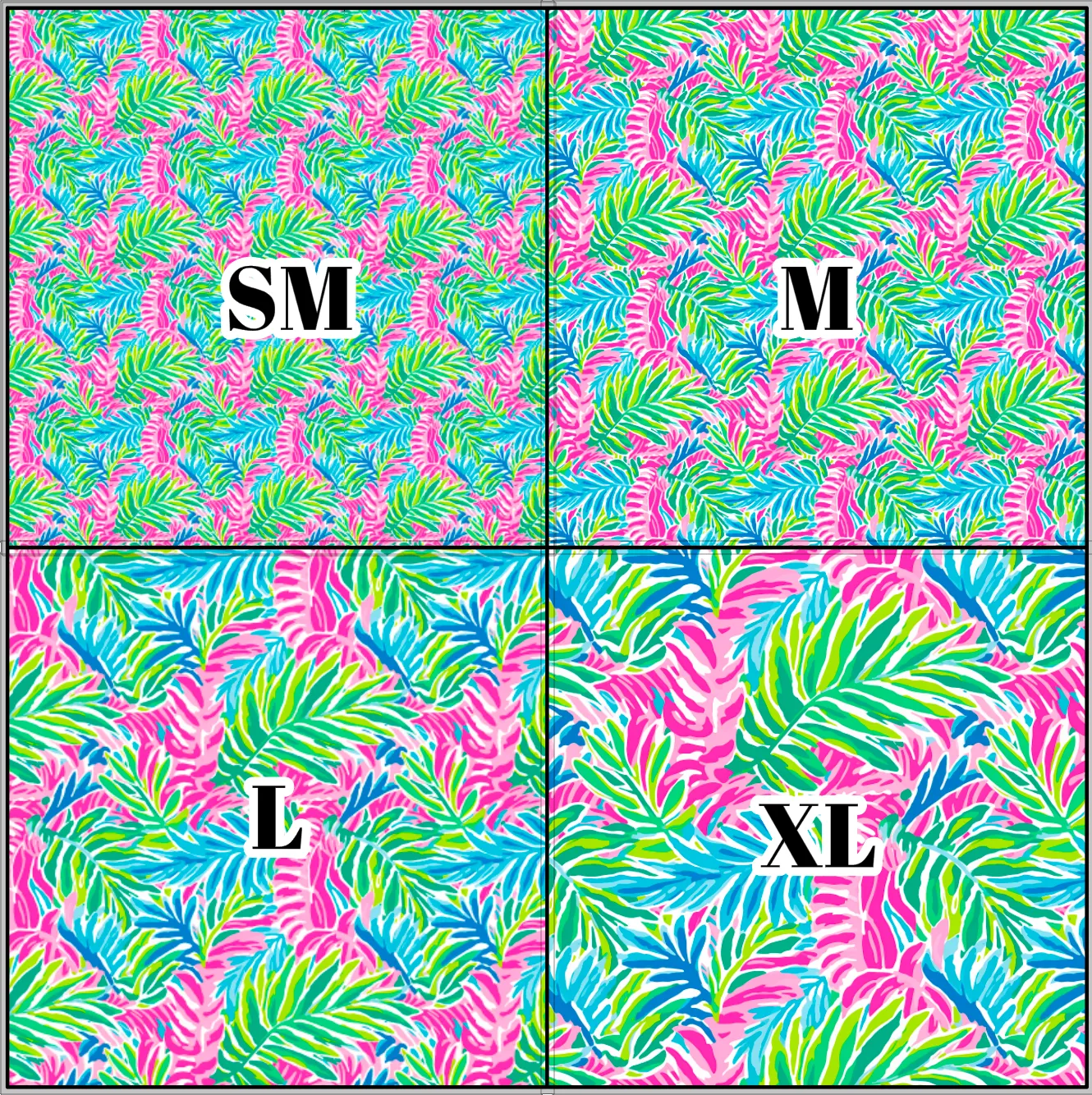 Printed Vinyl & HTV Preppy Fronds S Pattern 12 x 12 inch sheet