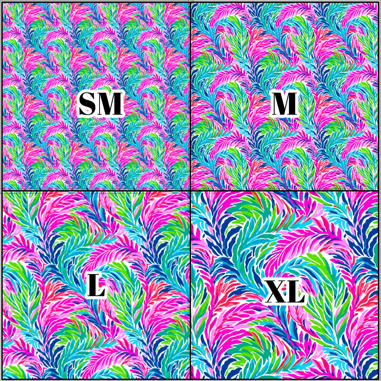 Printed Vinyl & HTV Preppy Fronds T Pattern 12 x 12 inch sheet