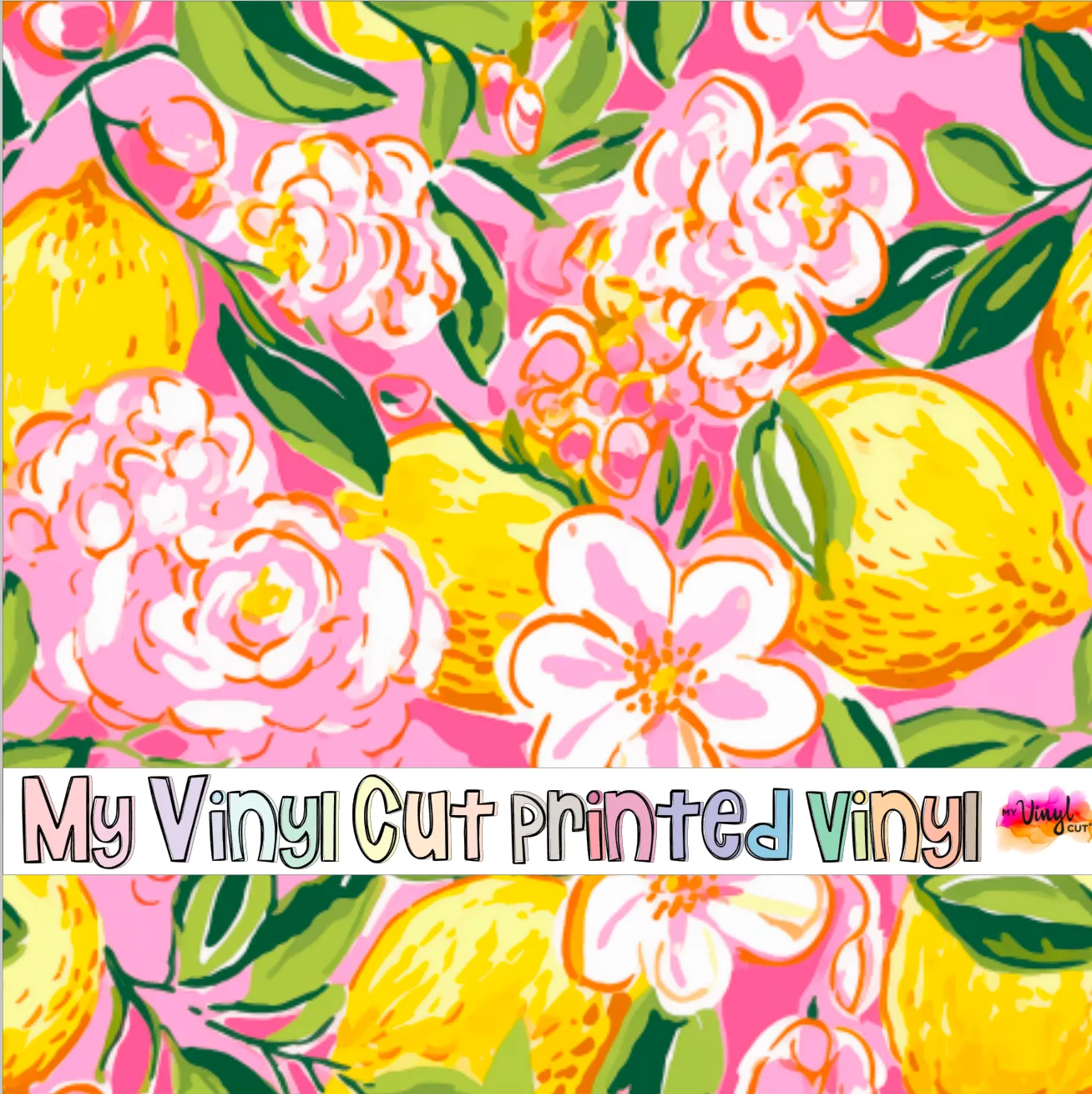 Printed Vinyl & HTV Preppy Fruit E Pattern 12 x 12 inch sheet