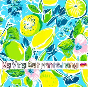 Printed Vinyl & HTV Preppy Fruit F Pattern 12 x 12 inch sheet