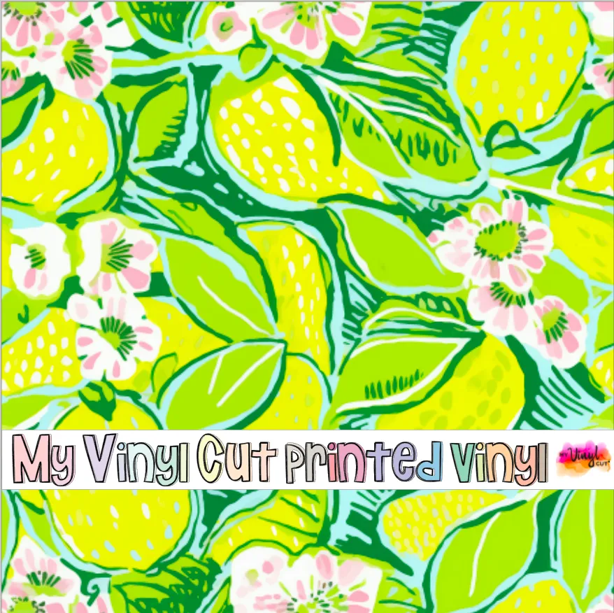 Printed Vinyl & HTV Preppy Fruit I Pattern 12 x 12 inch sheet