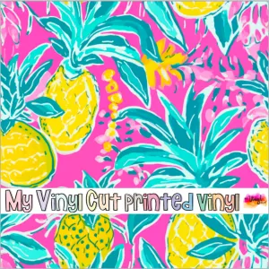 Printed Vinyl & HTV Preppy Fruit J Pattern 12 x 12 inch sheet