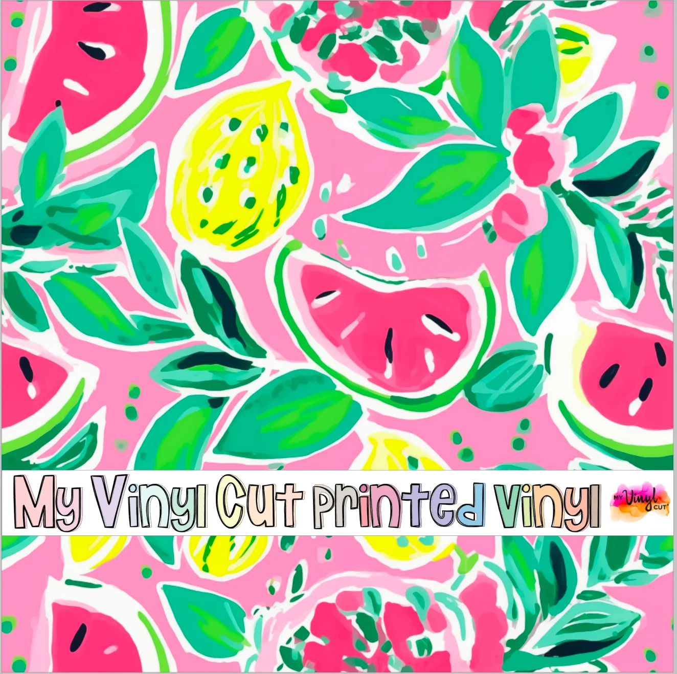 Printed Vinyl & HTV Preppy Fruit M Pattern 12 x 12 inch sheet