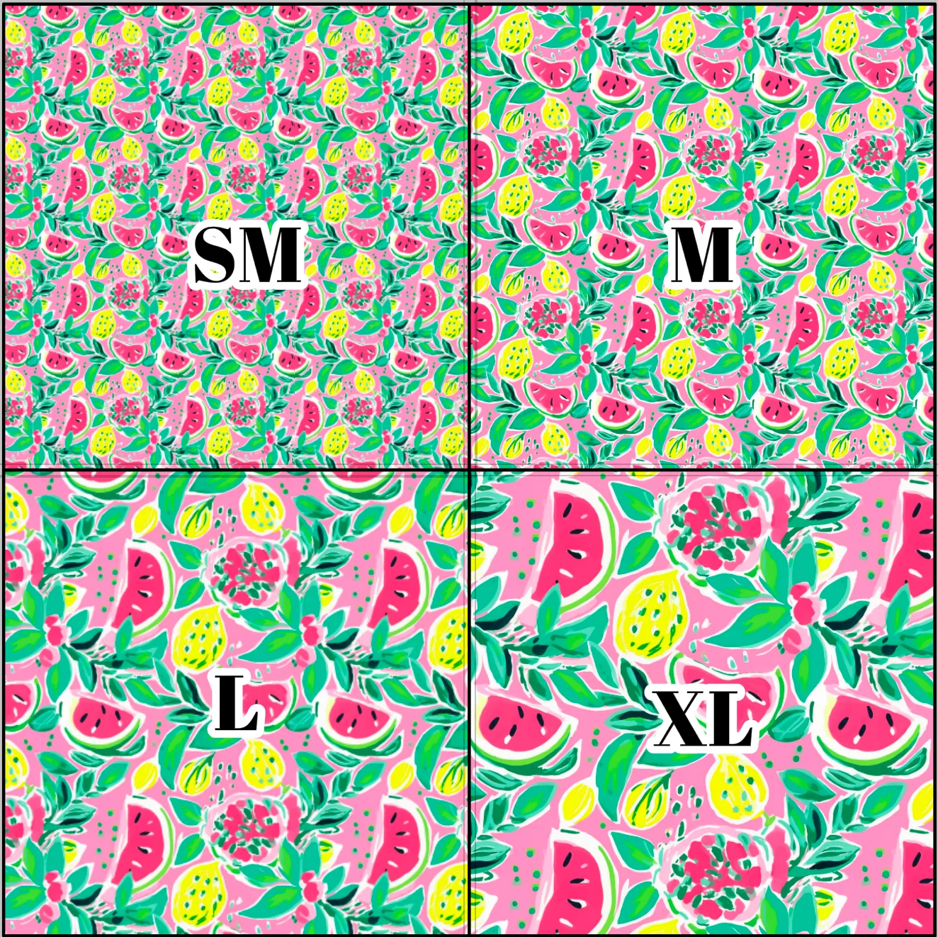 Printed Vinyl & HTV Preppy Fruit M Pattern 12 x 12 inch sheet