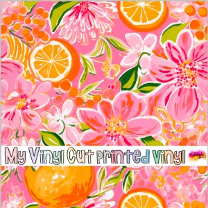 Printed Vinyl & HTV Preppy Fruit N Pattern 12 x 12 inch sheet