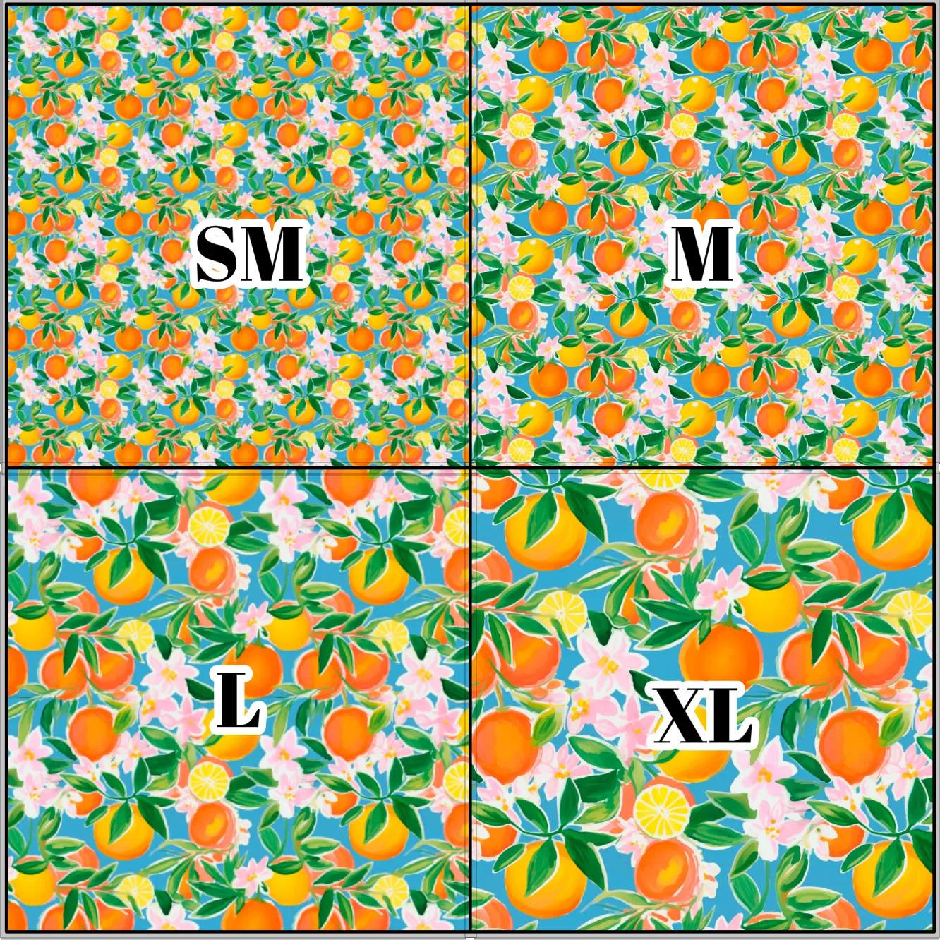 Printed Vinyl & HTV Preppy Fruit R Pattern 12 x 12 inch sheet