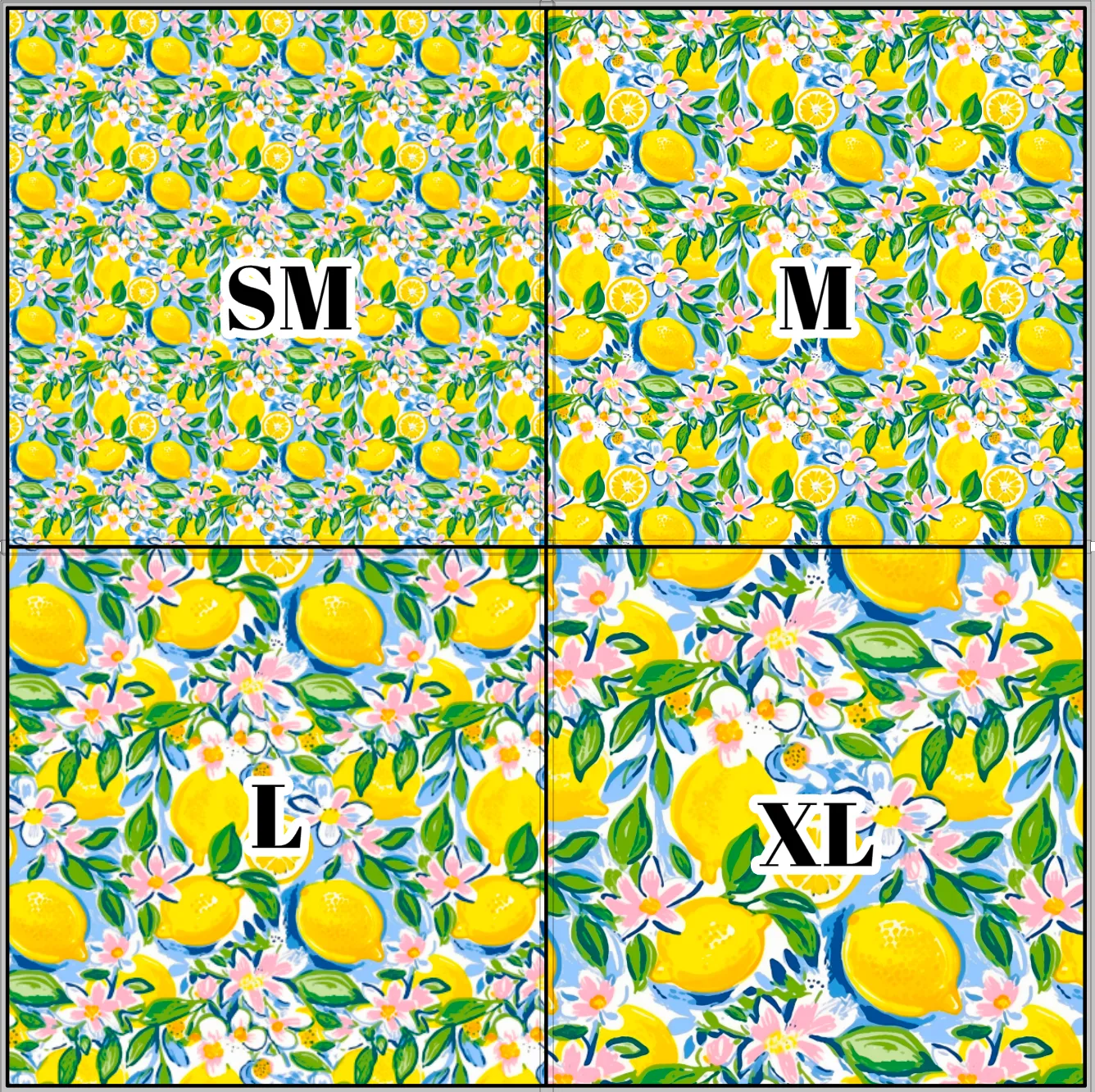 Printed Vinyl & HTV Preppy Lemons B Pattern 12 x 12 inch sheet