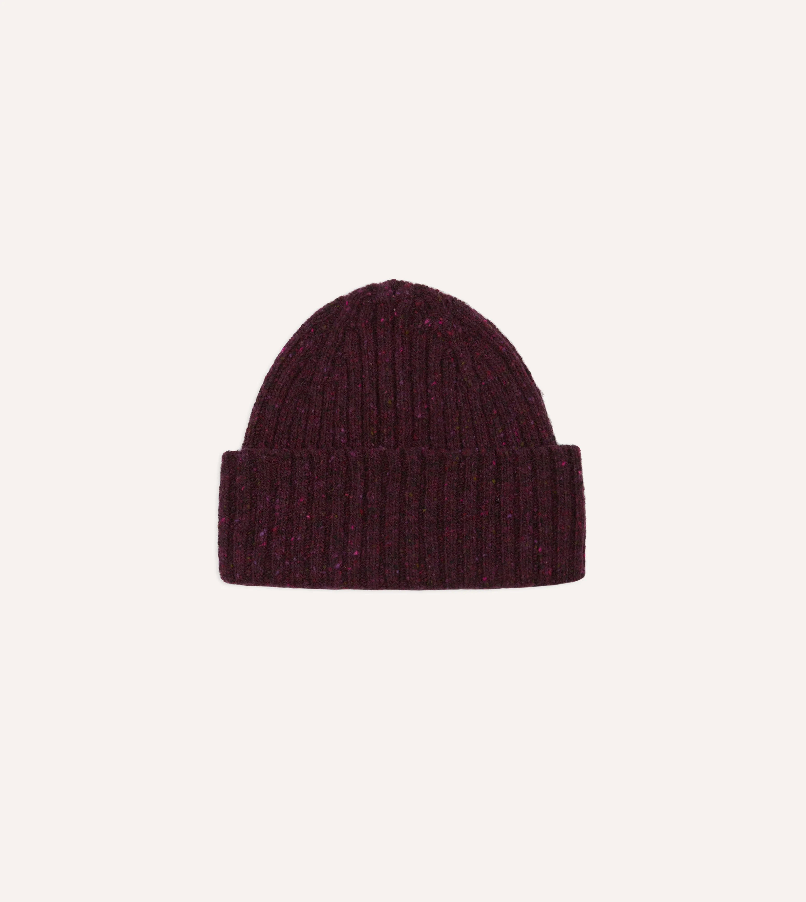 Purple Donegal Ribbed Merino Knit Cap