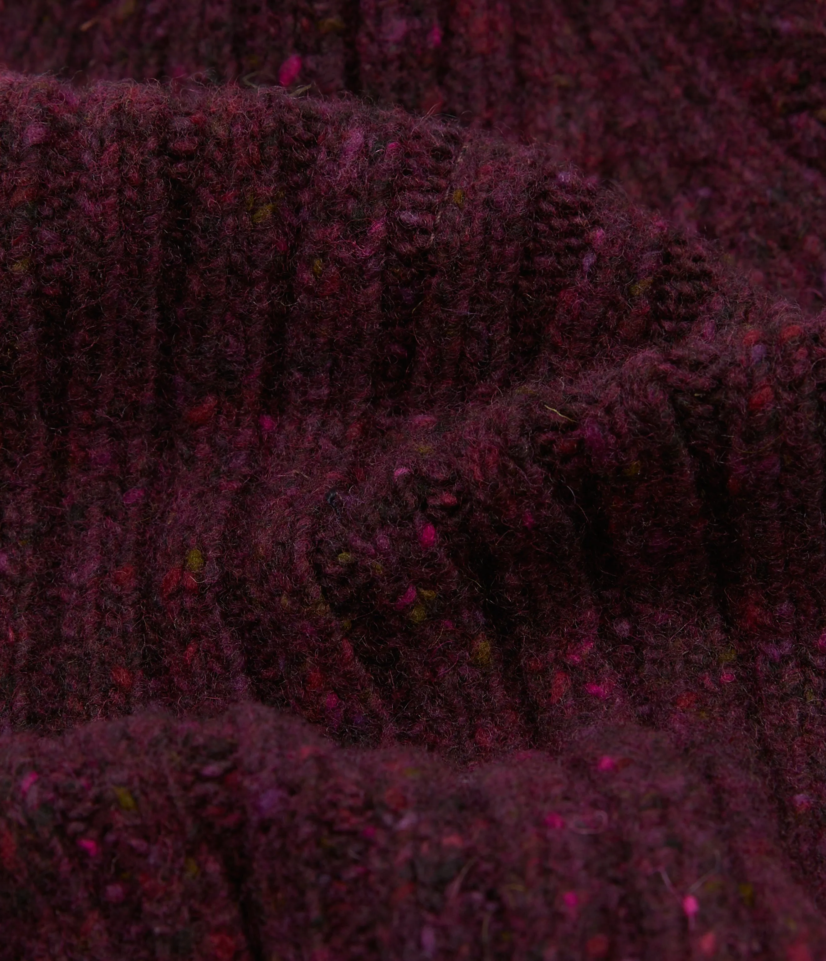 Purple Donegal Ribbed Merino Knit Cap