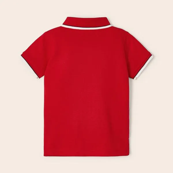 RED POLO SHORT SLEEVE SHIRT FOR BOYS