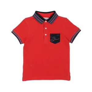 RED SHORT SLEEVE BABY BOYS POLO TEE