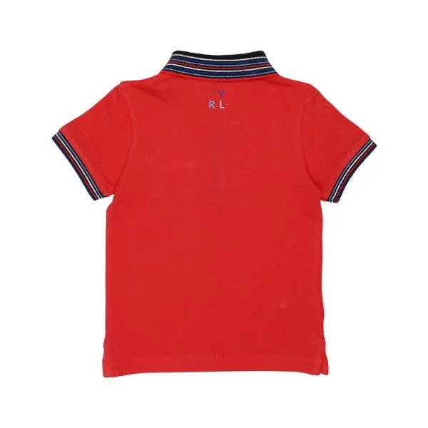 RED SHORT SLEEVE BABY BOYS POLO TEE