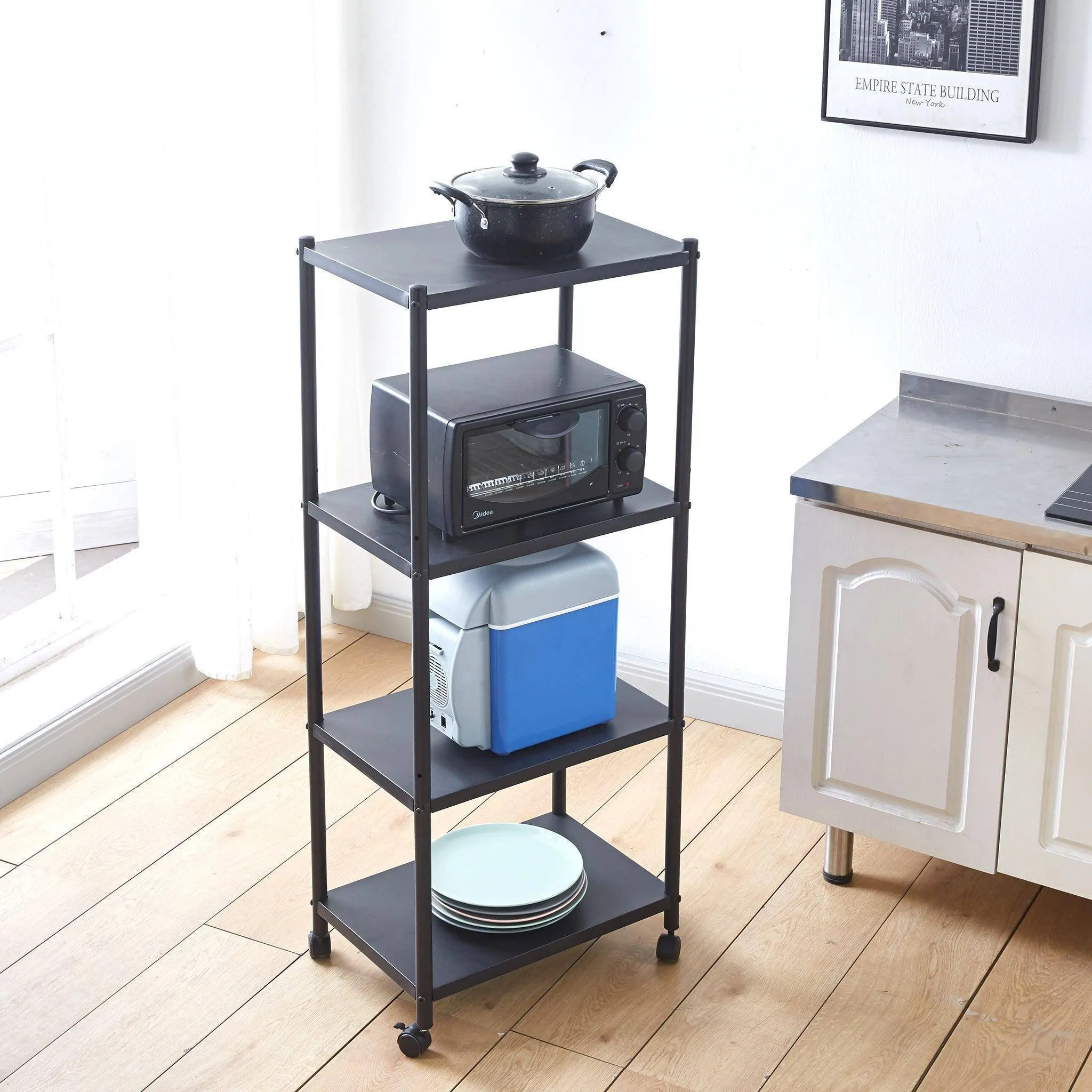 SF109 Mobile Kitchen Shelf - Versatile Rolling Storage Shelving Unit