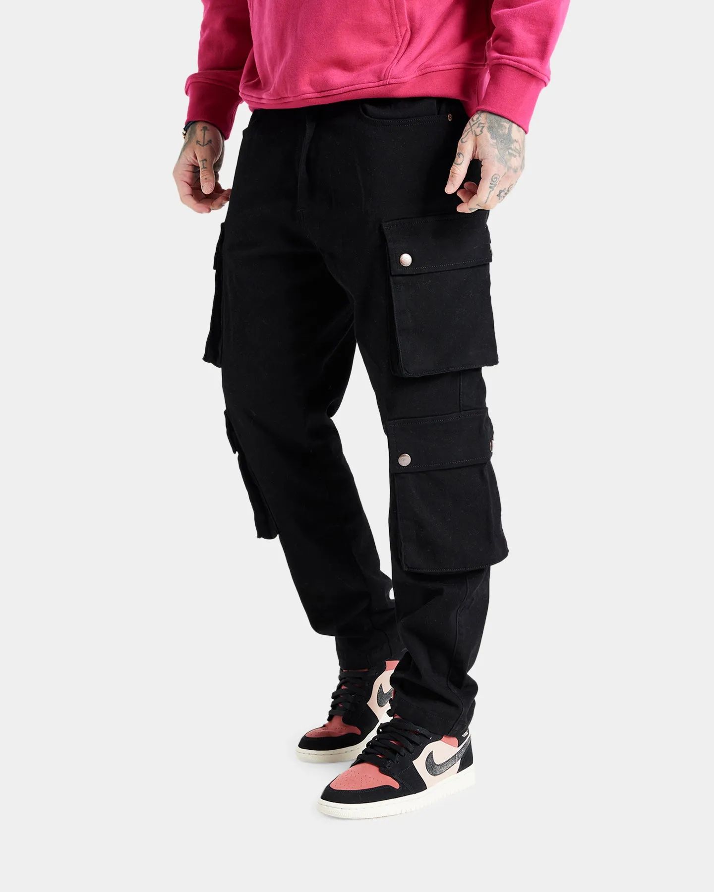 Sik Silk Loose Fit Cargo Pants Black