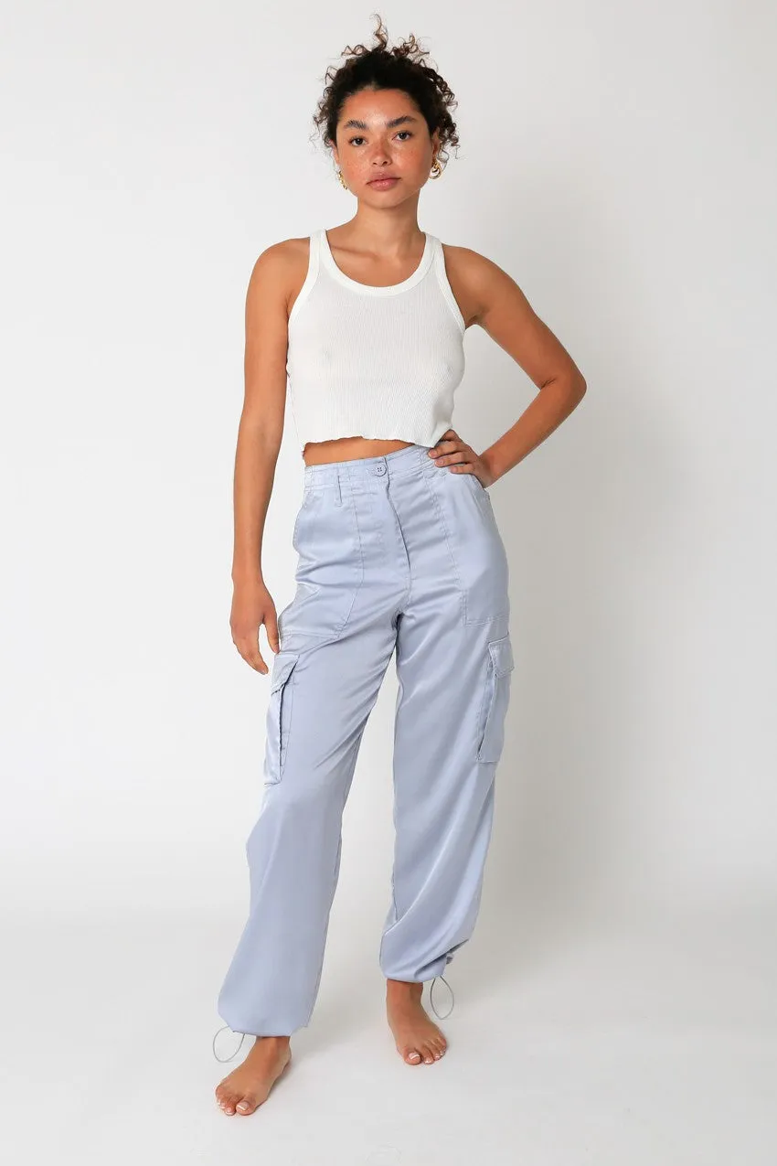 Silver Blue Cargo Pants