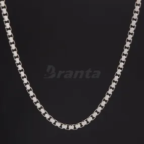 Silver Stainless Steel Italian Box Chain For Men (21.5 Inch)