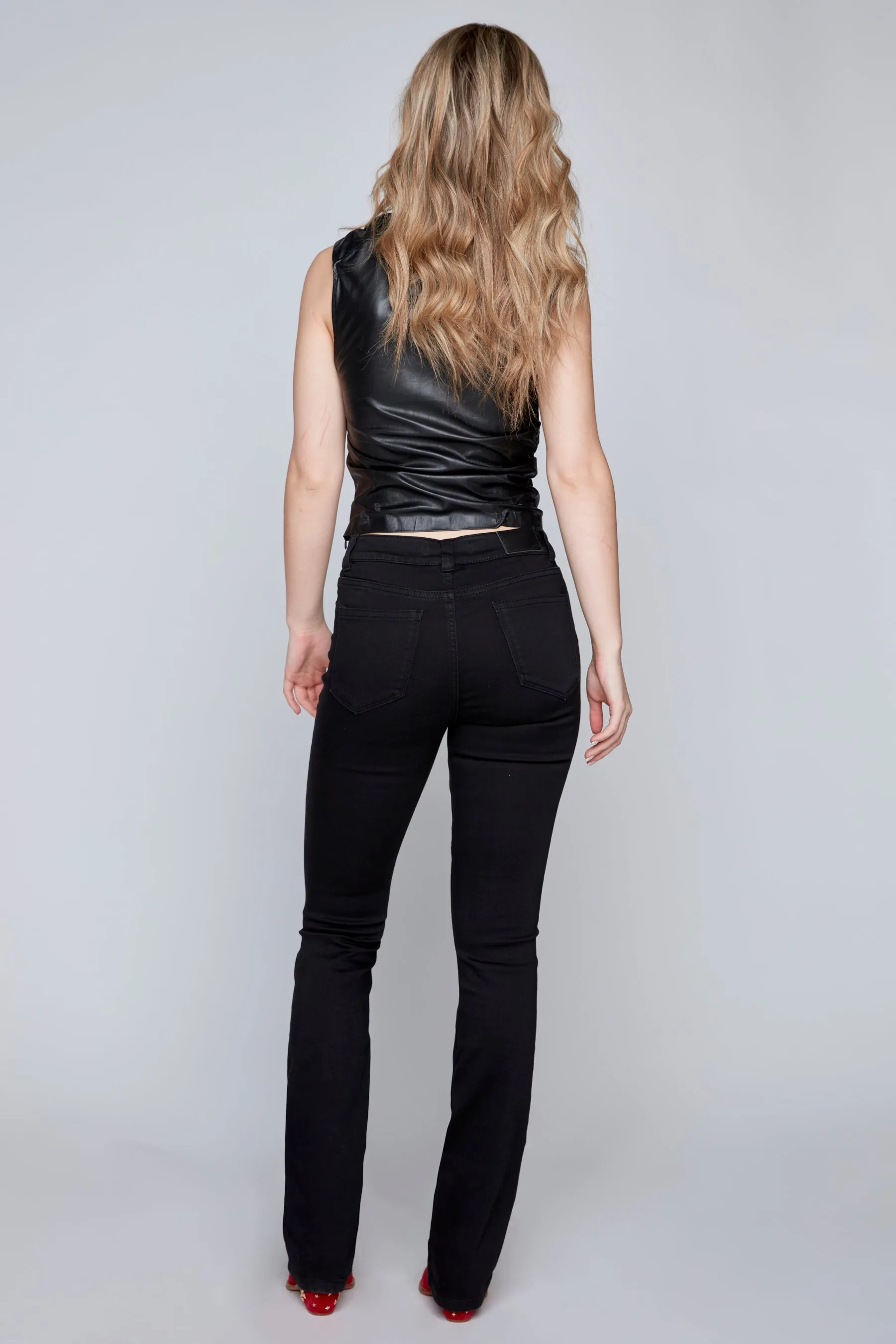 SOPHIE - Regular Rise Bootcut Jean - Black Butter Soft Denim