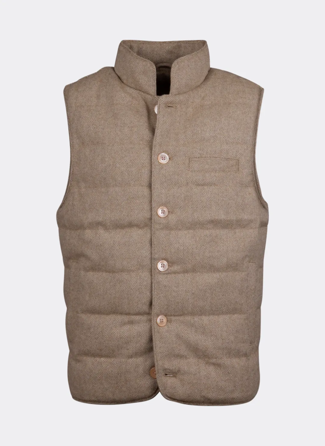 Stenströms Beige Quilted Wool Vest