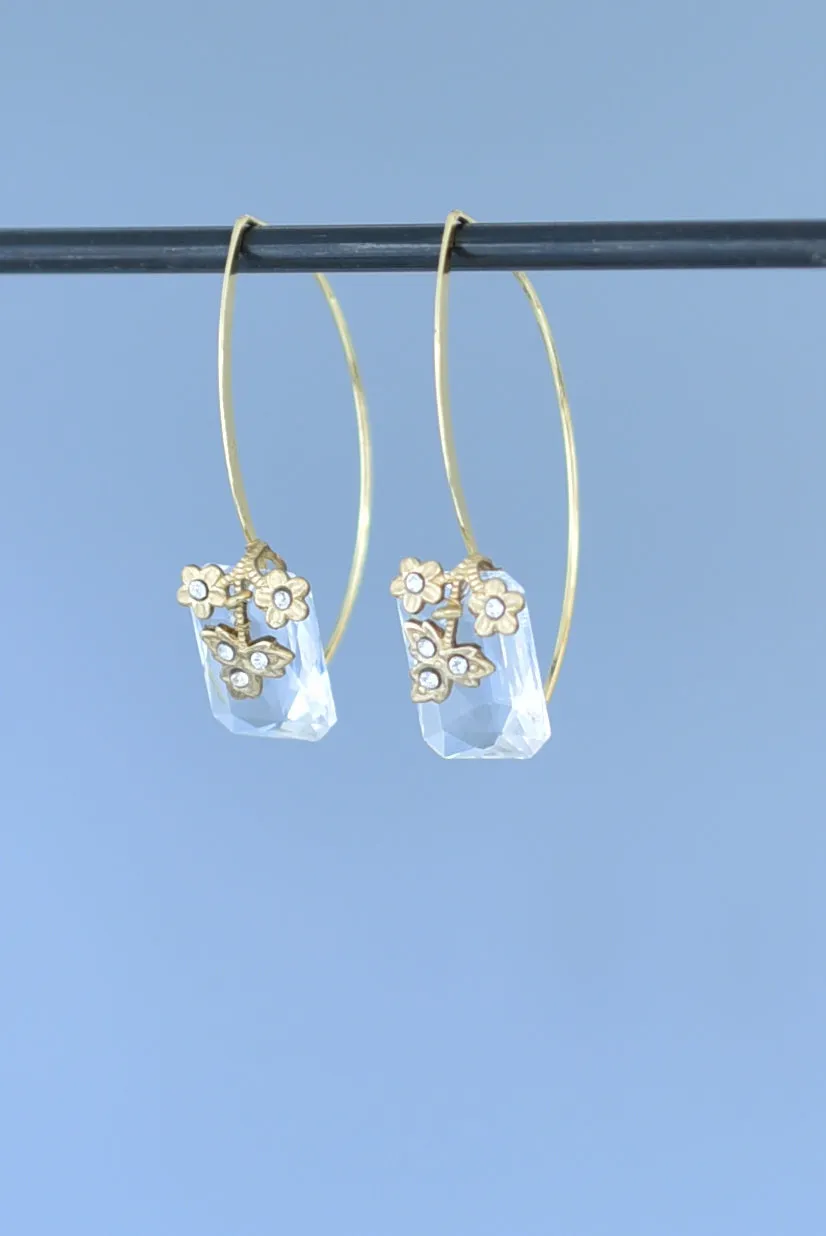 sweet pea glass hook earring