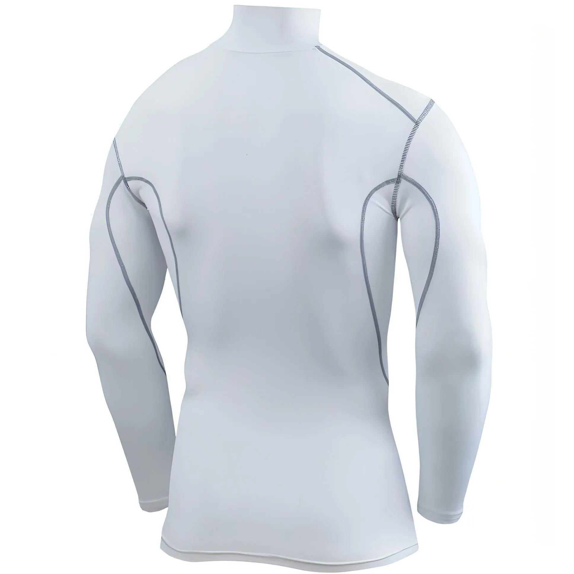 TCA Pro Performance Long Sleeve Mock Mens Compression Top - White