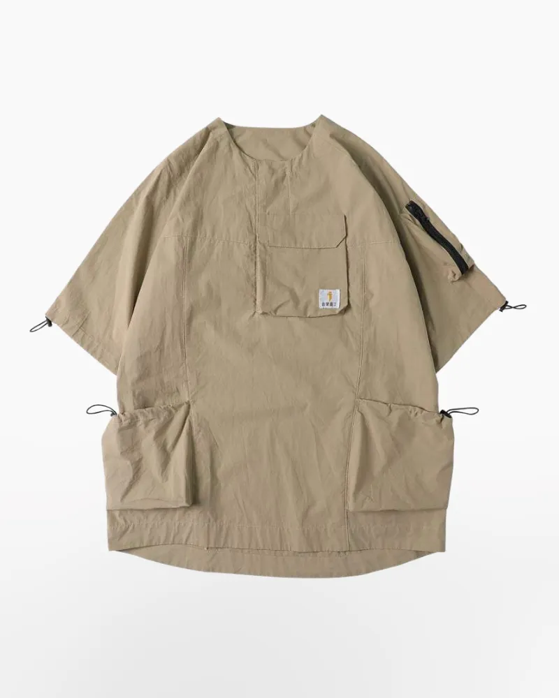 Techwear Khaki cargo shirt