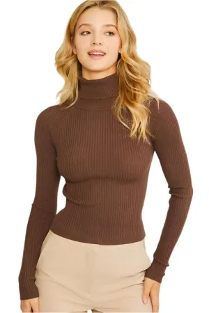 TEEK - Turtleneck Ribbed Knit Top