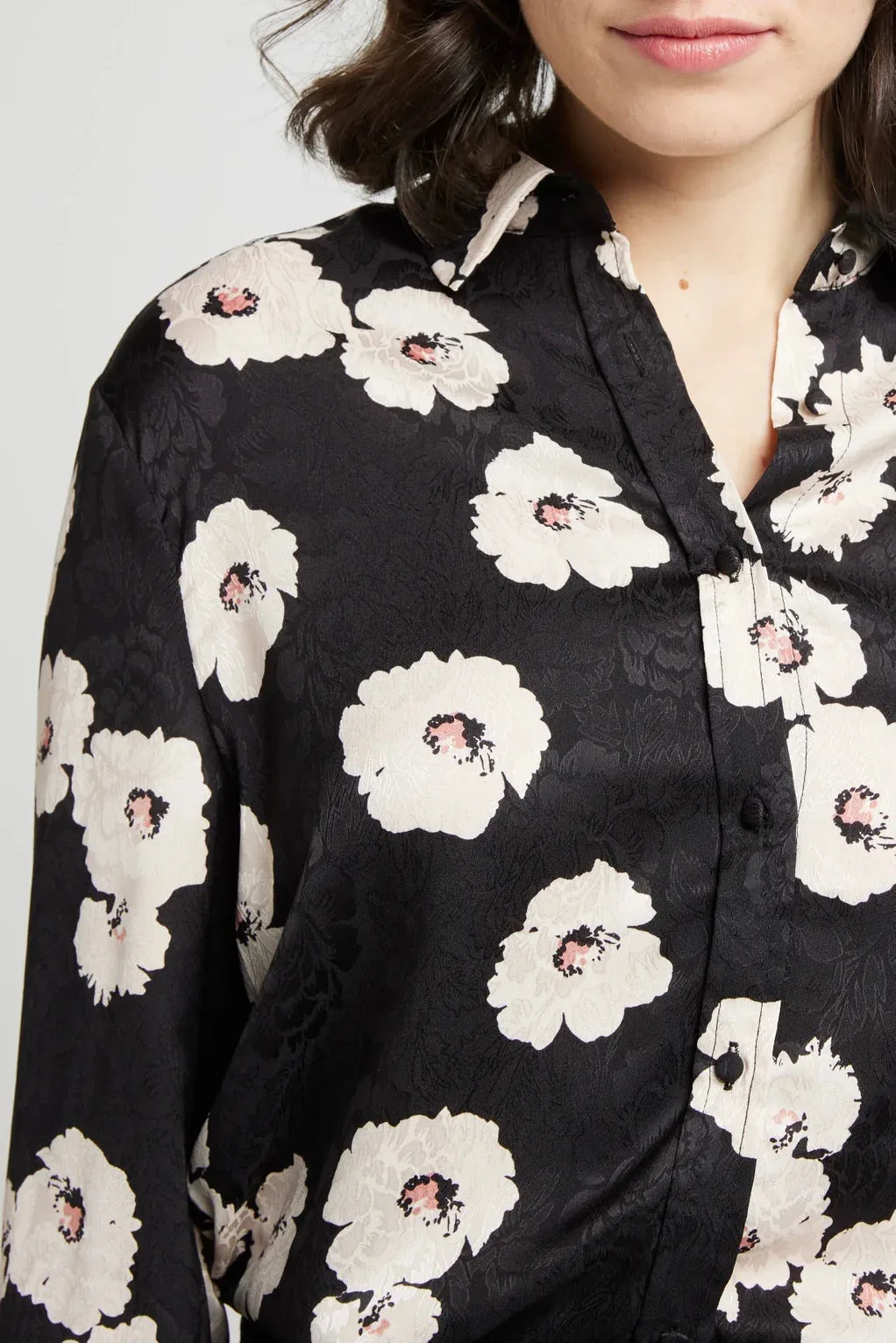 The Chihiro Japanese Satin Floral Shirt