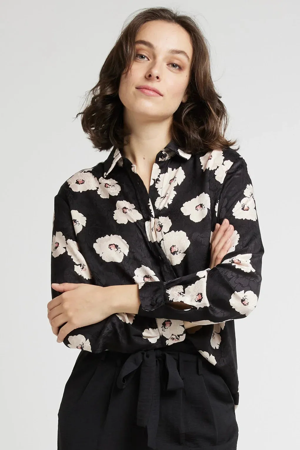 The Chihiro Japanese Satin Floral Shirt