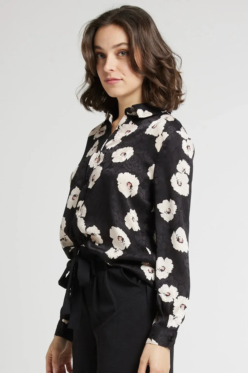 The Chihiro Japanese Satin Floral Shirt