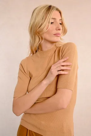 The Jonnie Short Sleeve Sweater - Camel