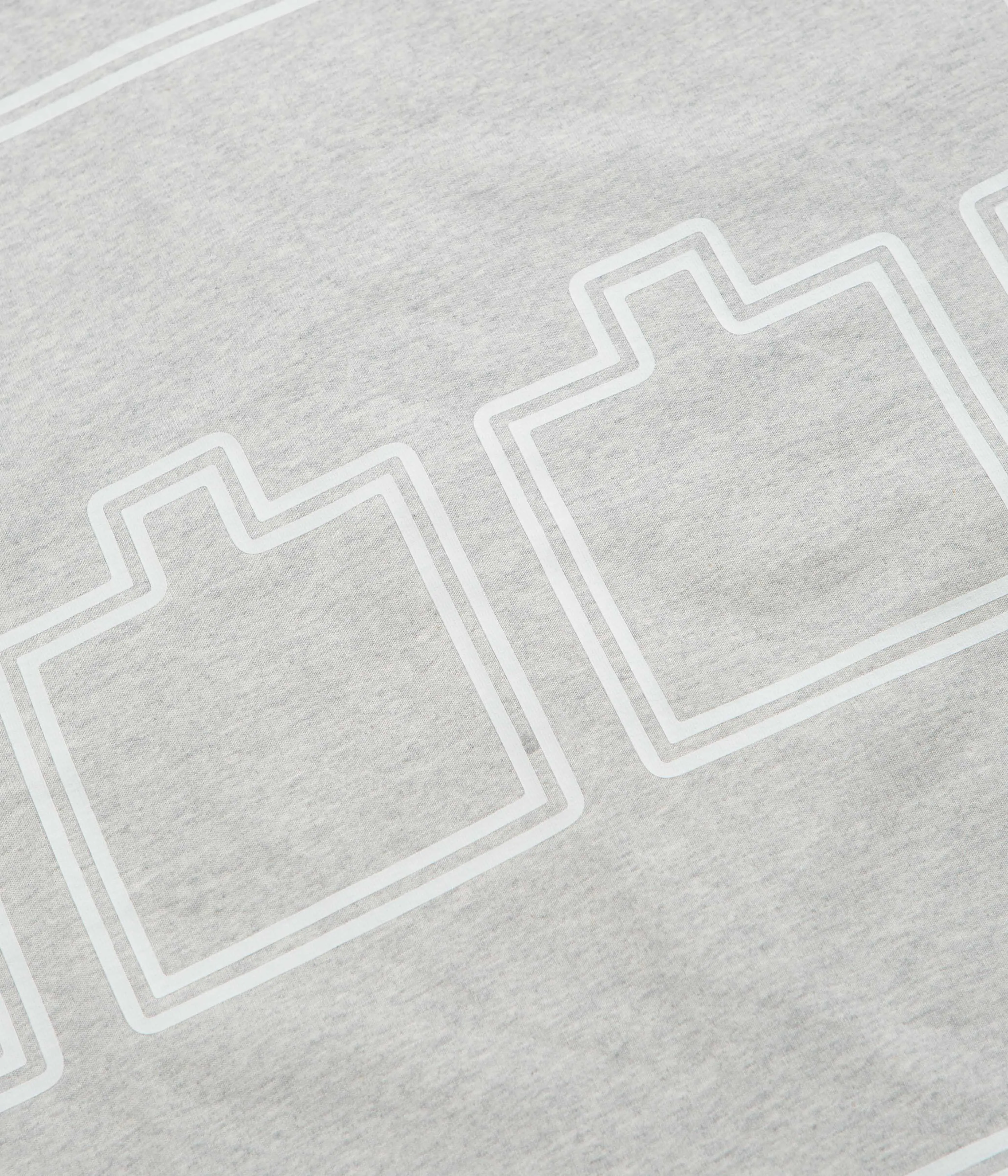 The Trilogy Tapes Logo Outline T-Shirt - Grey Marl