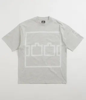 The Trilogy Tapes Logo Outline T-Shirt - Grey Marl