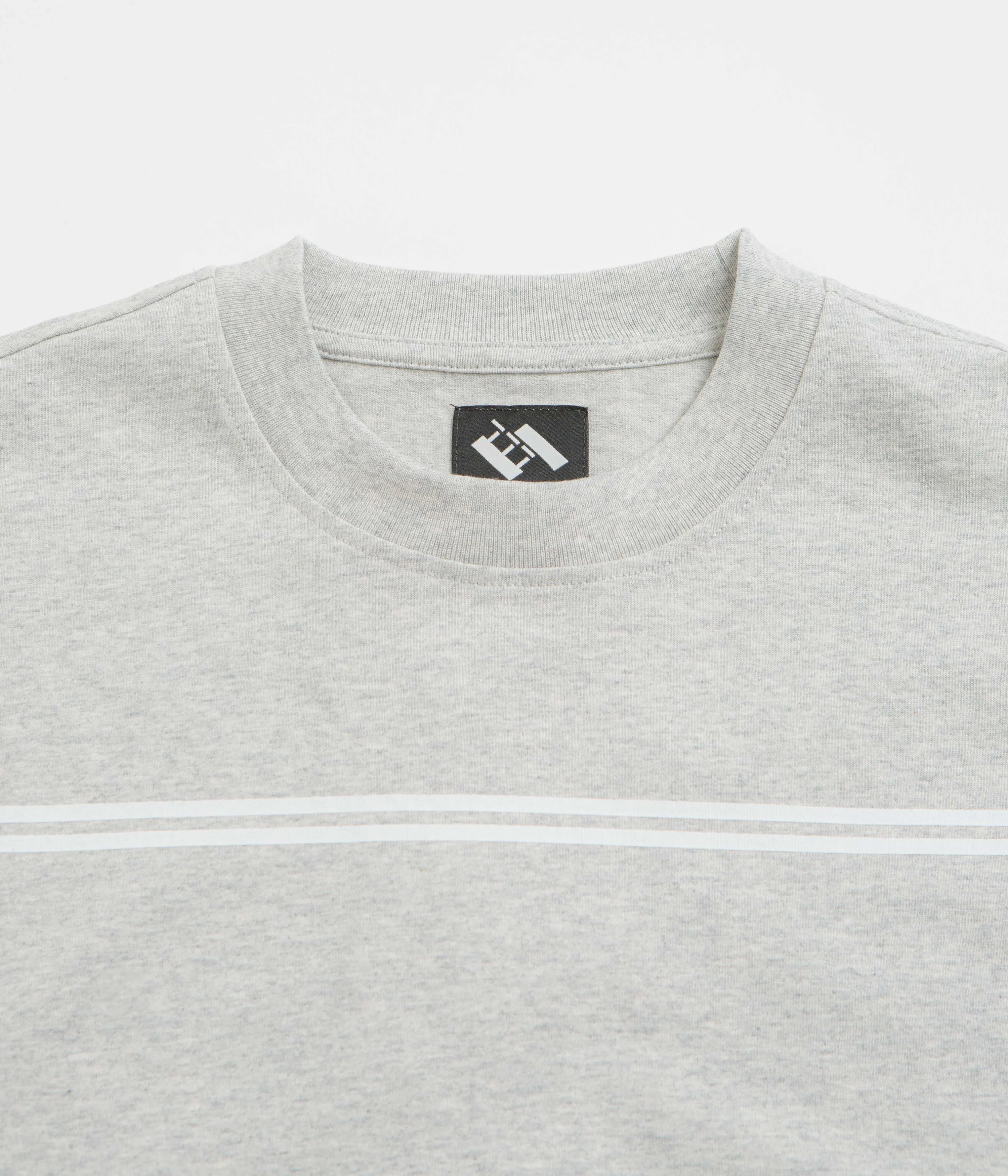 The Trilogy Tapes Logo Outline T-Shirt - Grey Marl