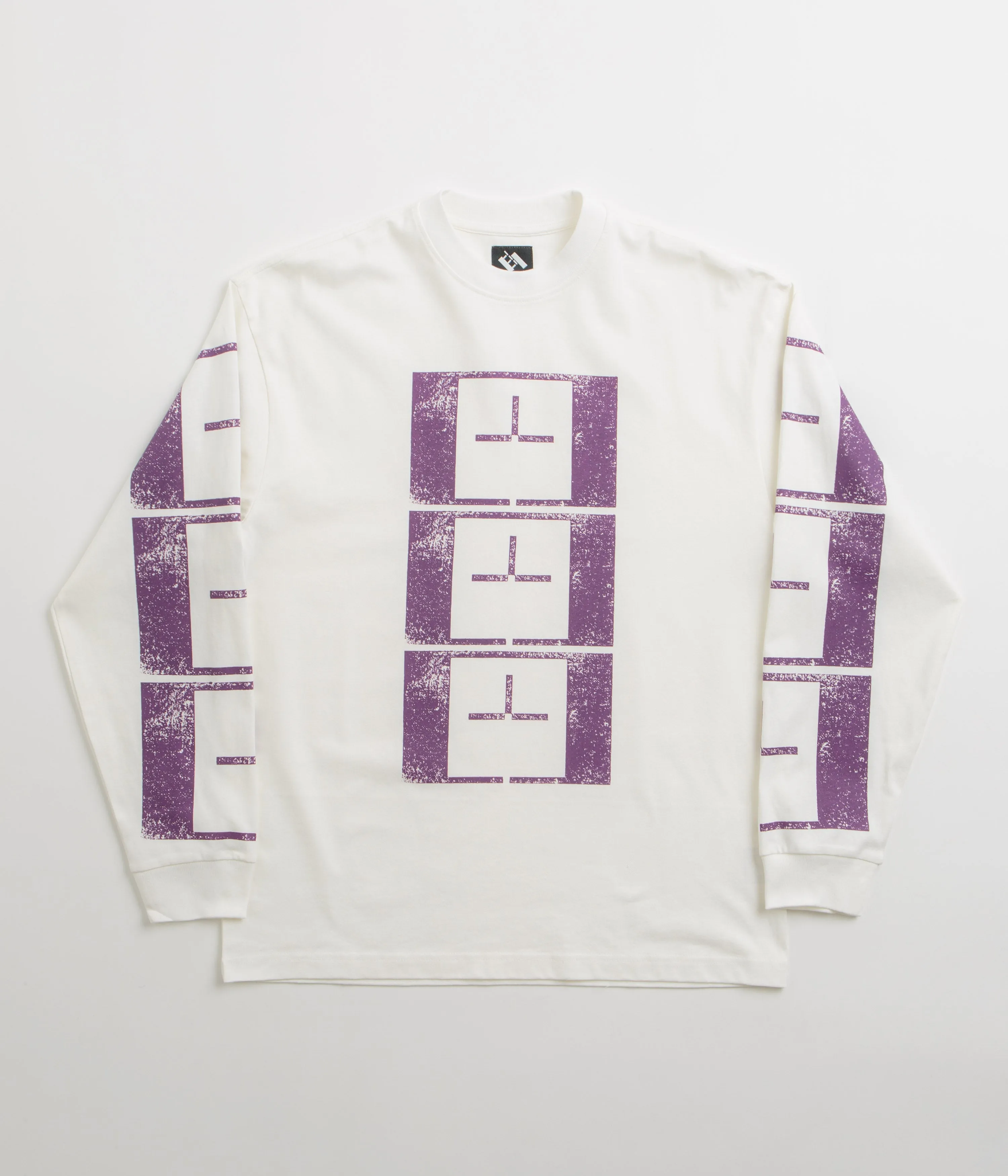 The Trilogy Tapes Upside Down Stamp T'S Long Sleeve T-Shirt - White