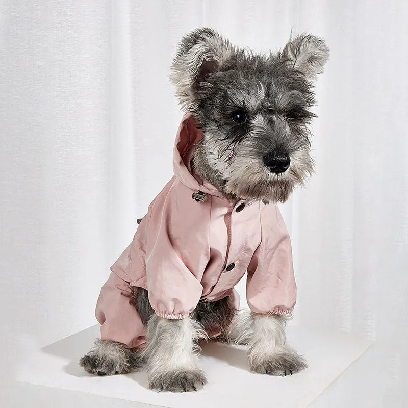 The Waterproof Reflective Dog Raincoat - Dusty Pink